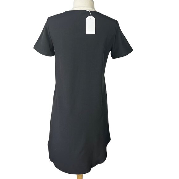 Unbranded Tunic Shirt Womens Small Black New Asymmetrical Hem - Picture 2 of 8